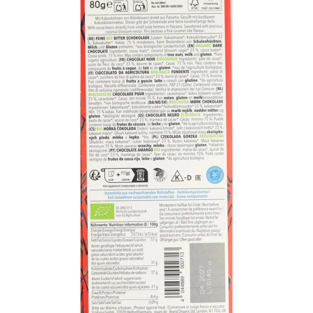 Online 10x Chocoladereep Puur Biologisch 80 gr Chocolade