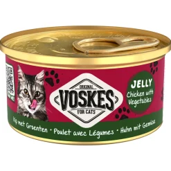 Kattenvoer<Voskes 24x Kattenvoer Nat Gelei Kip & Groenten 85 gr