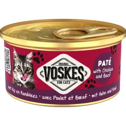 24x Kattenvoer Nat Paté Kip & Rundvlees 85 gr^Voskes