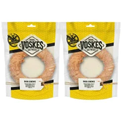 2x Kauwring Runderhuid met Kip 19 cm^Voskes Discount