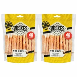 Snacks<Voskes 2x Rawhide Kip Sticks 400 gr