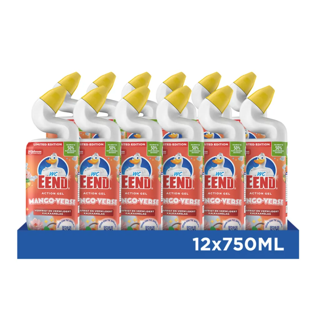 Toiletartikelen<WC Eend 12x Toiletreiniger Action Gel Mango Verse 750 ml