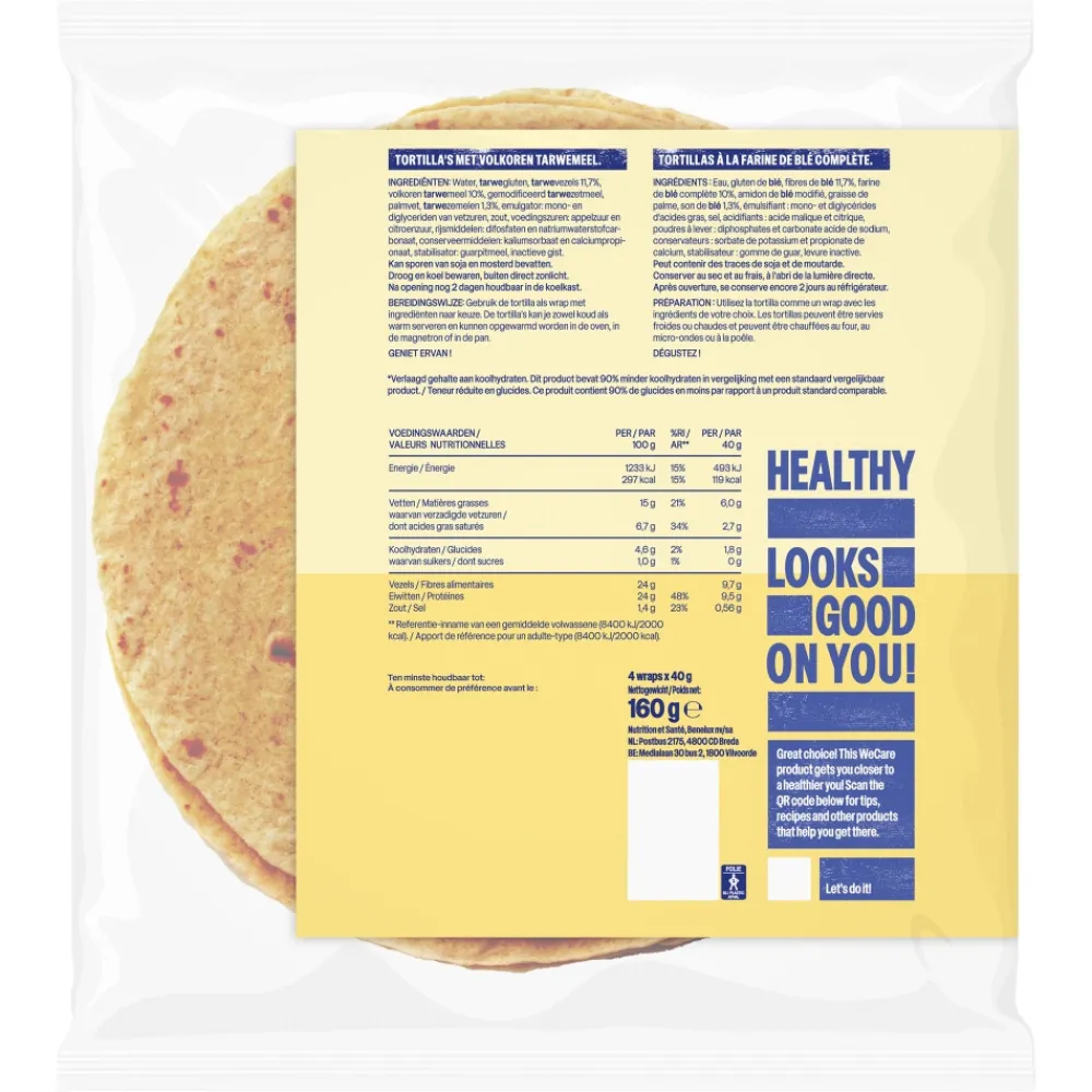 Clearance 3x Lower Carb Tortillas Volkoren 160 gr Pasta, Rijst & Wraps