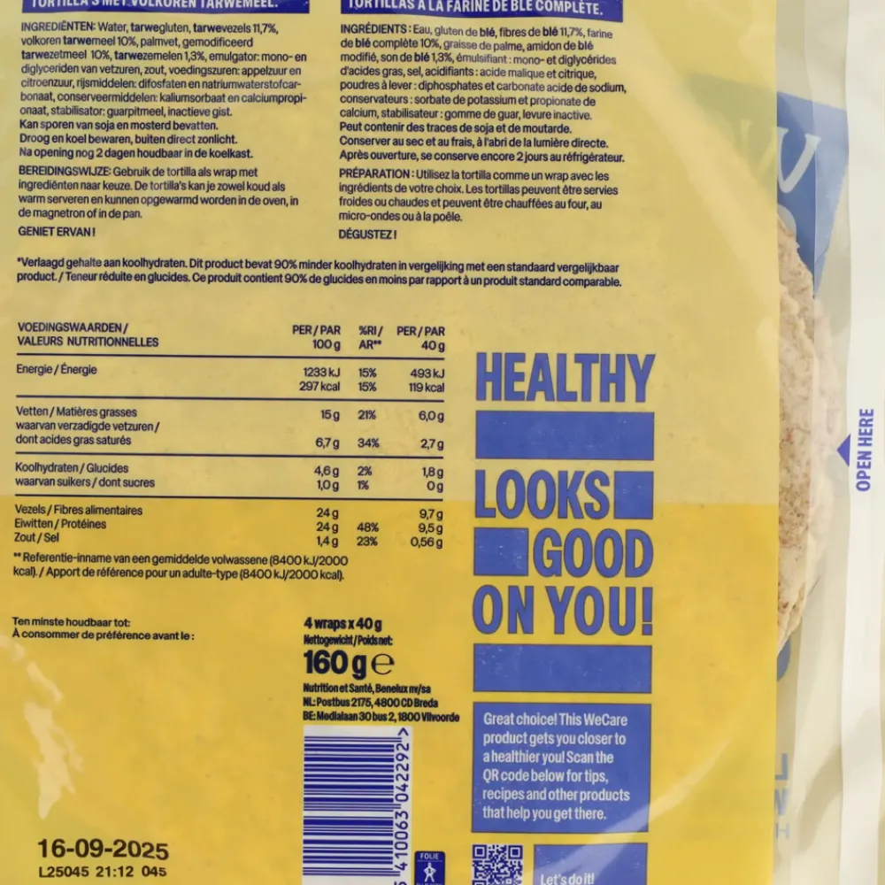 Clearance 3x Lower Carb Tortillas Volkoren 160 gr Pasta, Rijst & Wraps