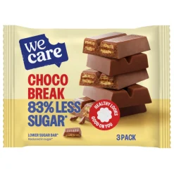 Snacks & Tussendoortjes<WeCare 3x Lower Suger Chocolate 64,5 gr
