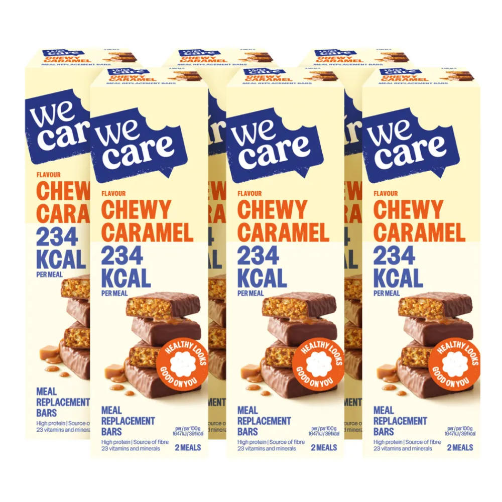6x Meal Replacement Bars Chewy Caramel 120 gr^WeCare Clearance