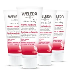 Spoelen & Poetsen<WELEDA 4x Tandpasta Ratanhia 75 ml