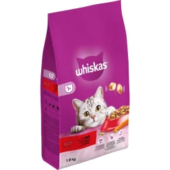 Kattenvoer<Whiskas 6x 1+ Adult Katten Droogvoer Rund 1,9 kg