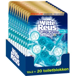 Toiletartikelen<Witte Reus 10x Toiletblok Turquoise Actief 2 stuks