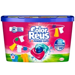 Wasmiddel<Witte Reus 8x Wasmiddel Color Reus 3+1 Power Caps 14 stuks
