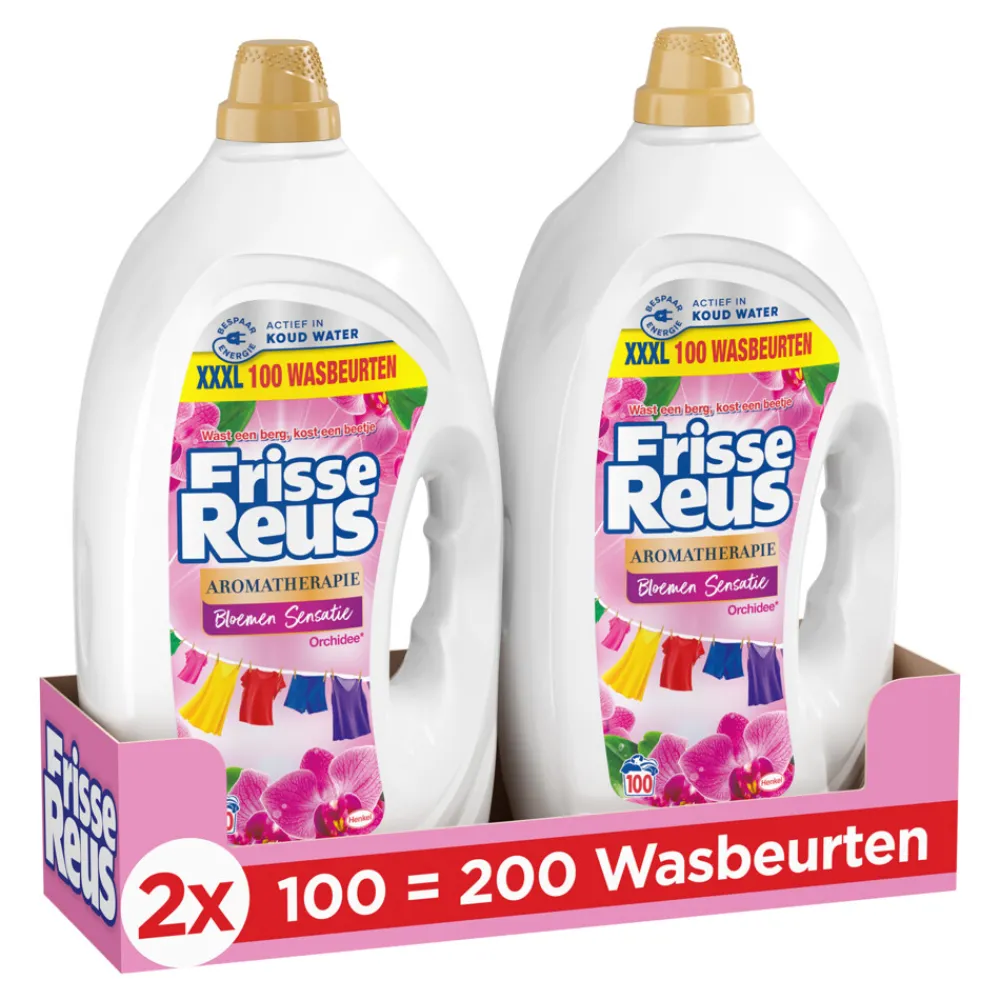 Best 2x Wasmiddel Frisse Reus Gel Orchidee 100 Wasbeurten 4,5 liter Wasmiddel