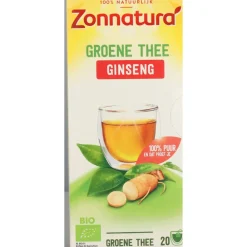 Thee<Zonnatura 3x Groene Thee Bio Gingseng 20 stuks