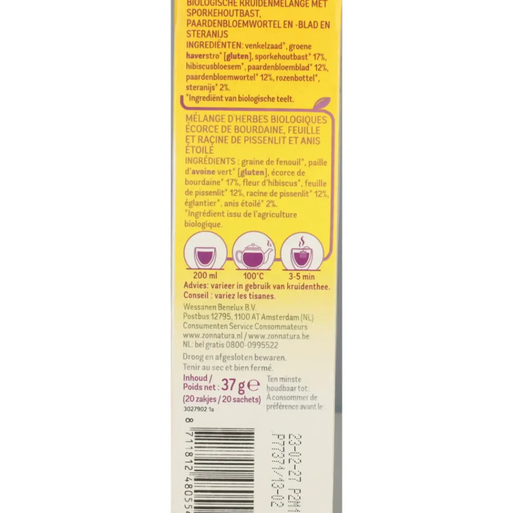 Clearance 3x Thee Natuurlijke Stoelgang Biologisch 20 stuks Thee