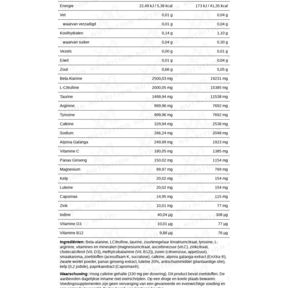 Sportvoeding & Drank<XXL Nutrition Black Label Framboos 390 gr