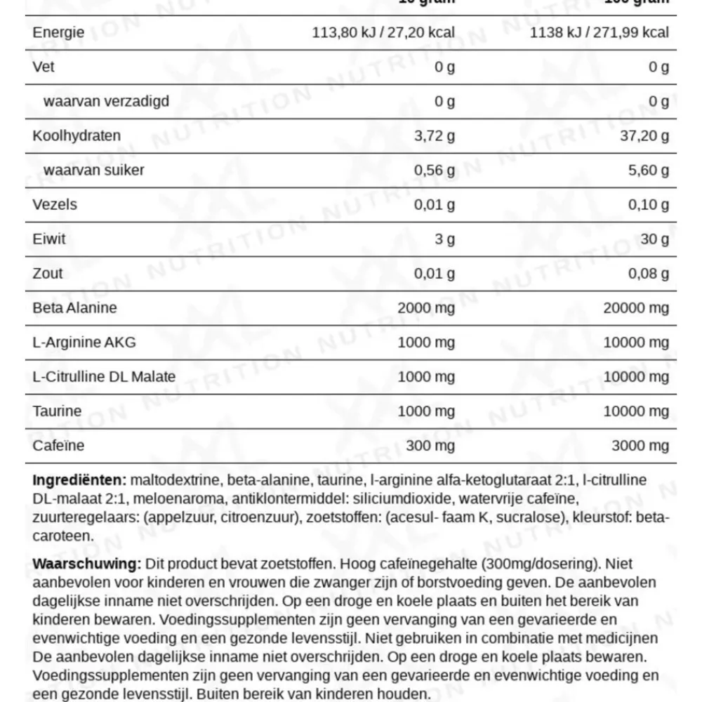 Blast Pre Workout Meloen 300 gr^XXL Nutrition Online