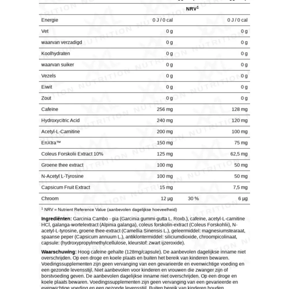 Hot Fat Metabolic Support Black Editie 120 stuks Afslankpillen