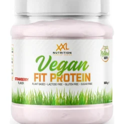 Clearance Fit Protein Vegan Aardbei 500 gr Maaltijdvervangers|Sportvoeding & Drank