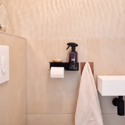 Toiletpapier<ZO Toiletrolhouder Rechts Zwart