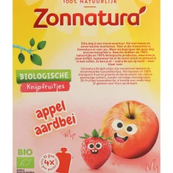 Baby & Peutervoeding|Snacks<Zonnatura Knijpfruit Appel/Aardbei Biologisch 4 x 85 gr