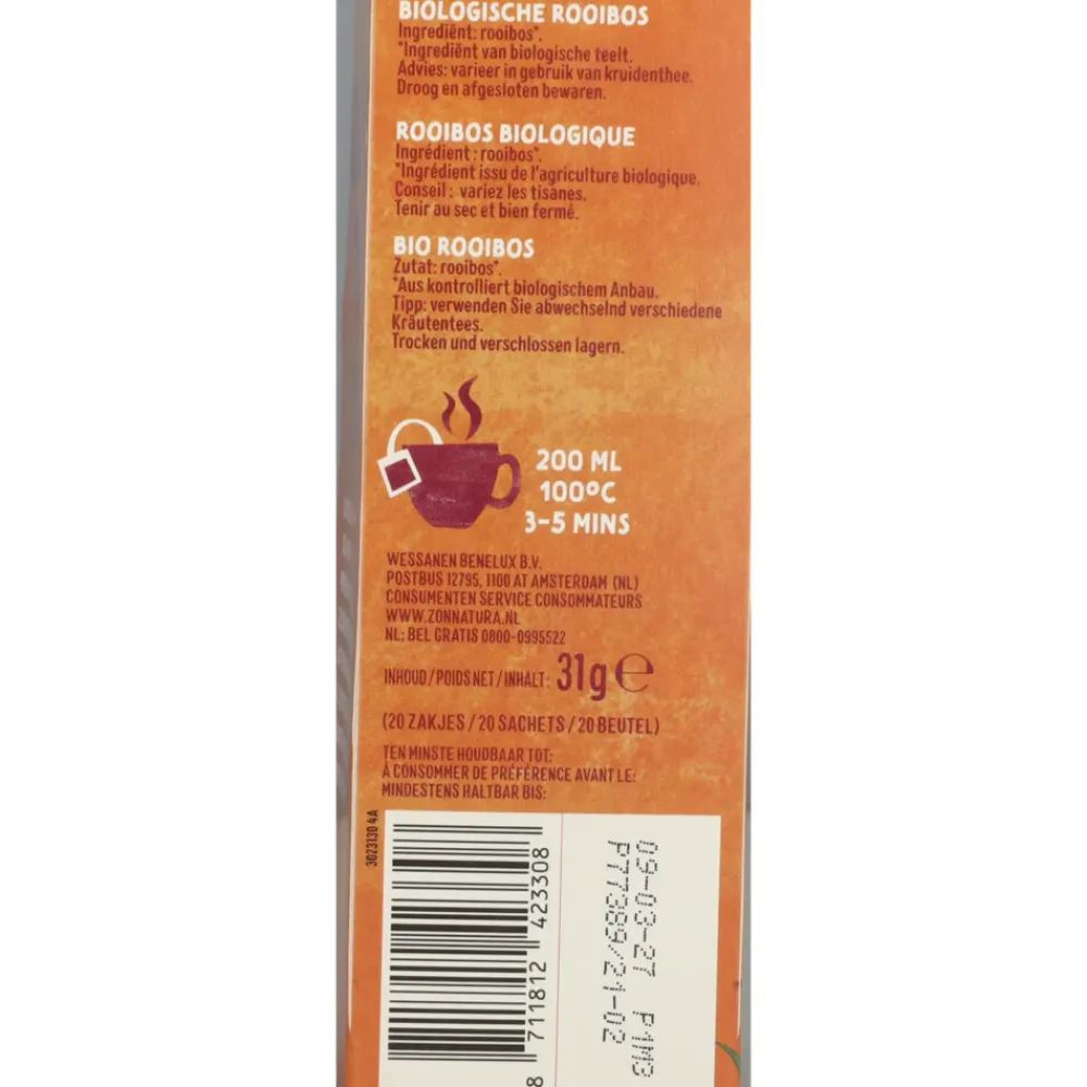 Thee Rooibos Bio 20 stuks^Zonnatura Best