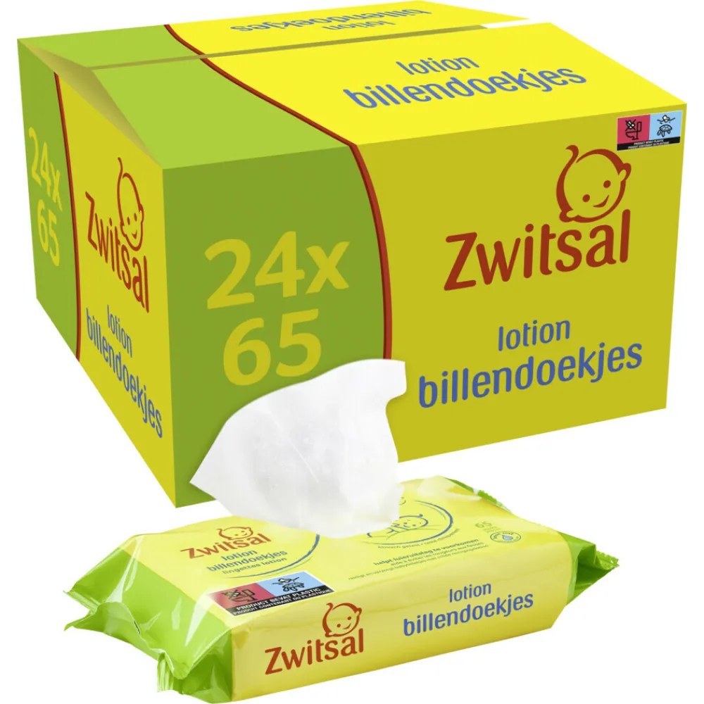 Billendoekjes Lotion Voordeelverpakking 24x65= 1560 stuks^Zwitsal Hot
