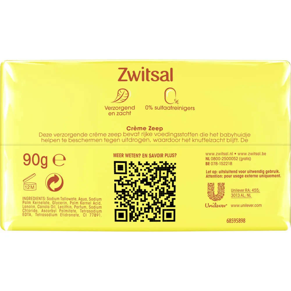 Bad & Douche<Zwitsal Crème Zeep Baby 4 x 90 gr